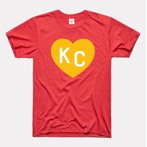 Charlie Hustle Red and Gold KC Heart Tee (S)